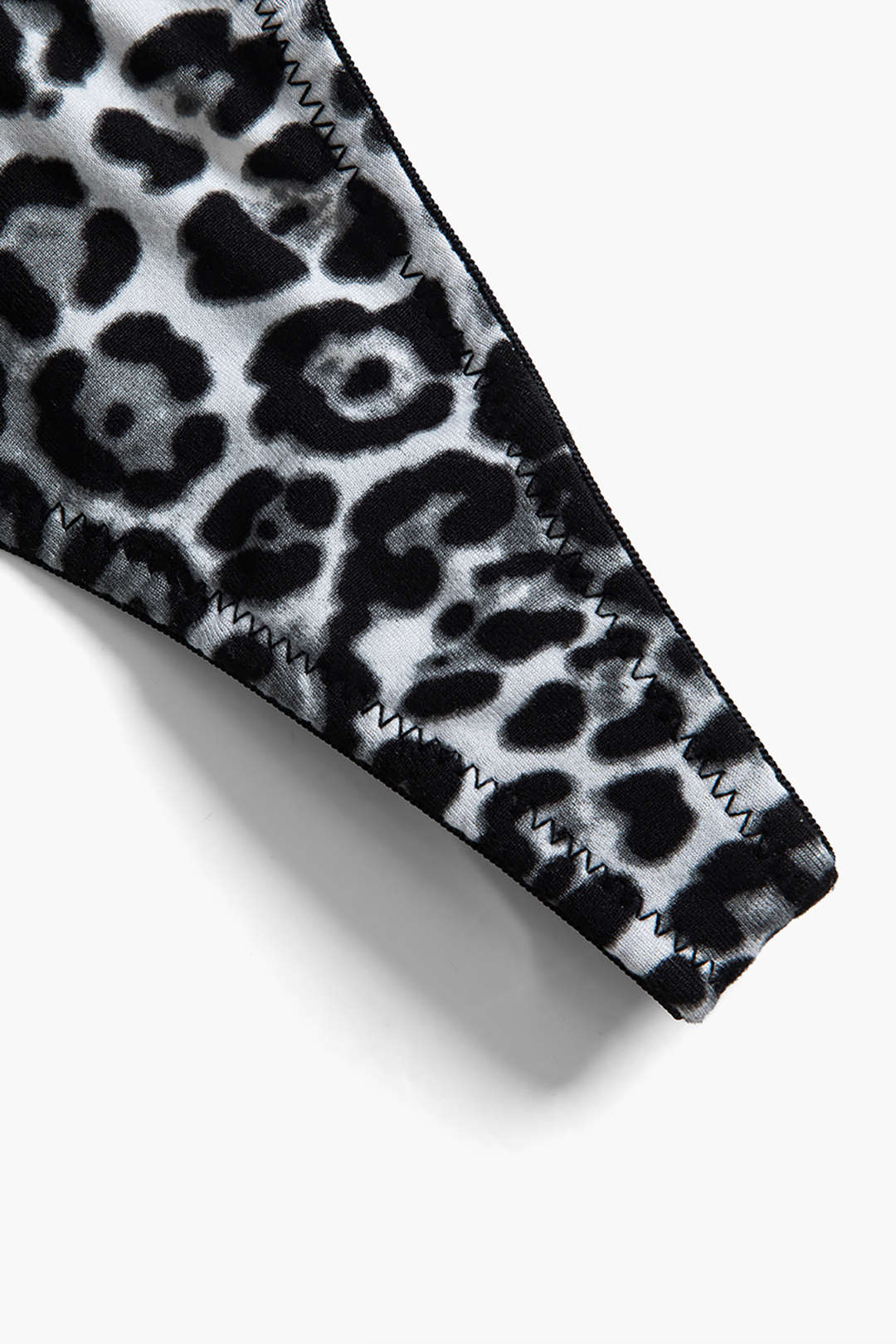 Leopar Desenli Sırt Dekolteli Kuşaklı İç Giyim Garter Seti