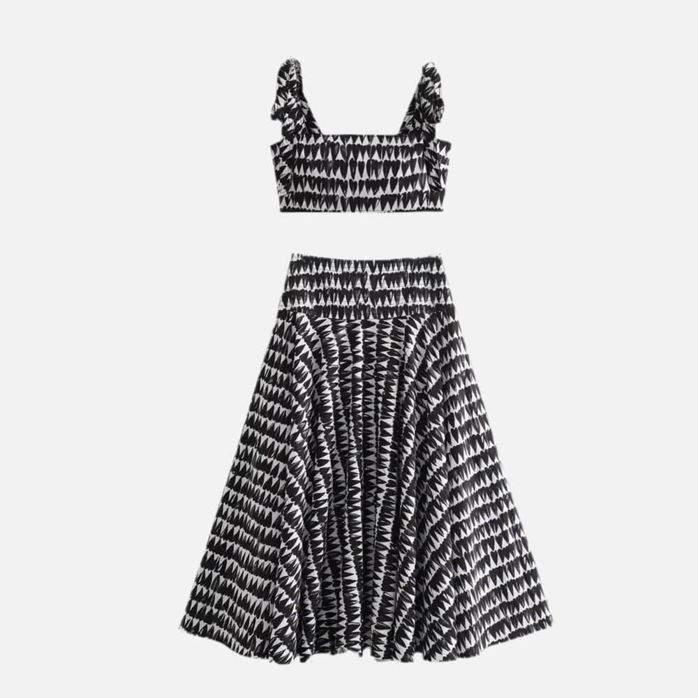 Damla Baskı Üst ve Etek Takım