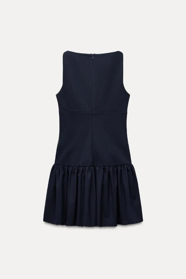 Florence Fiyonklu Fırfırlı Mini Elbise