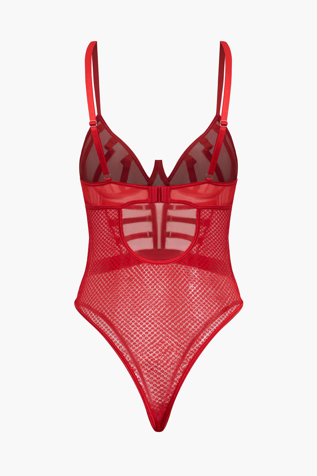 File Şeffaf Sırt Dekolteli Büstiyer İç Giyim Bodysuit