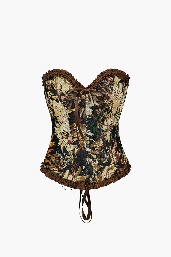 Donna Desenli Straplez Korse Top