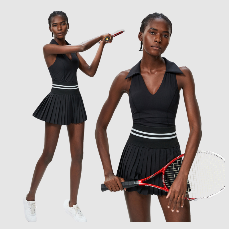 Pileli Etekli Atletik Tenis Üstü Takımı