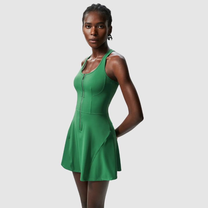 Ön Fermuarlı Atletik Tank Elbise