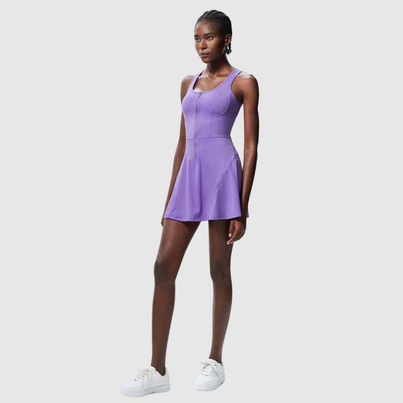 Ön Fermuarlı Atletik Tank Elbise