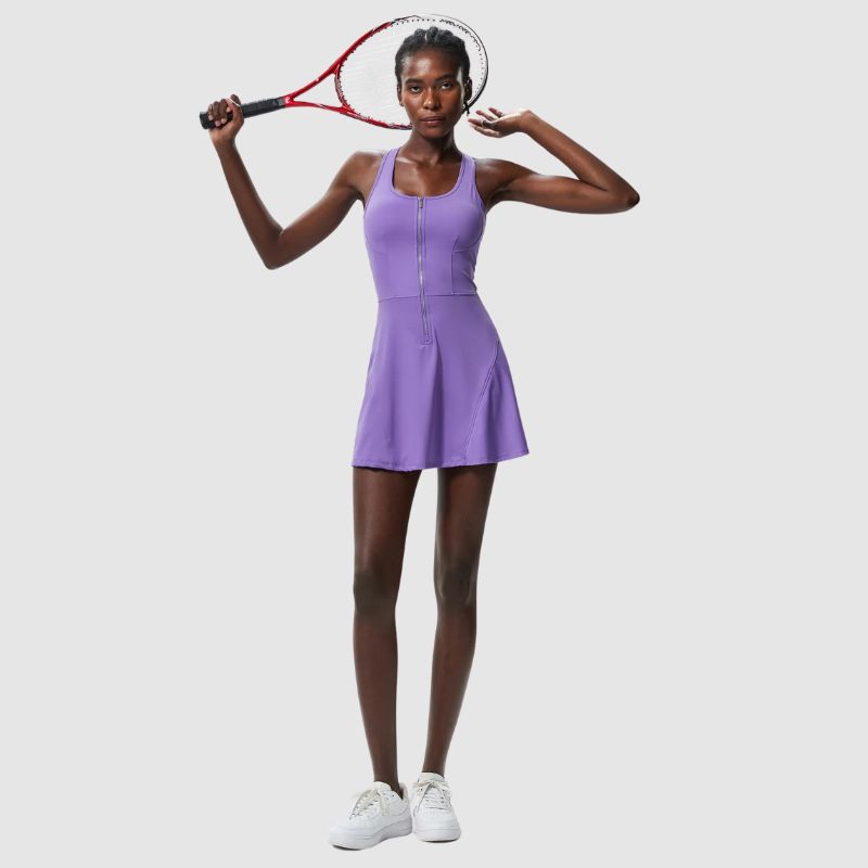 Ön Fermuarlı Atletik Tank Elbise