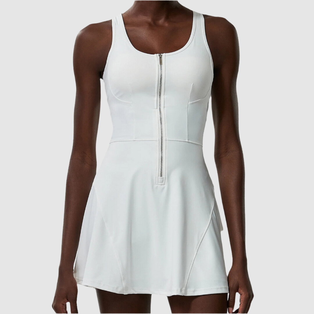 Ön Fermuarlı Atletik Tank Elbise