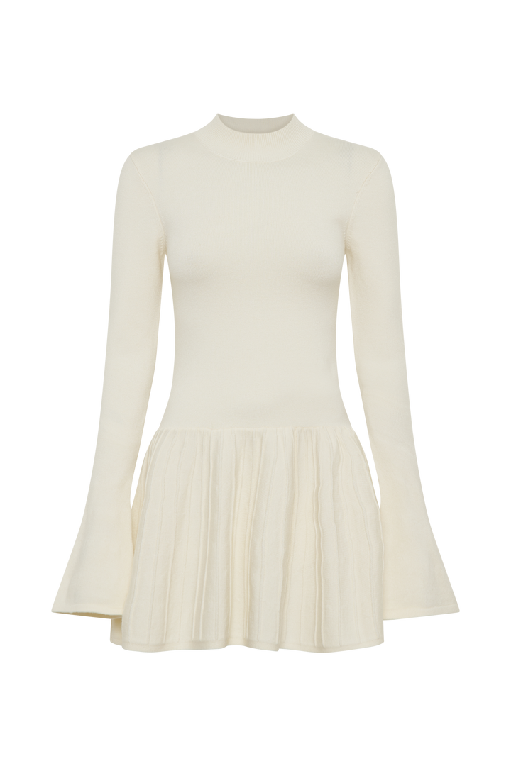Blair Örgü Mini Elbise - Fildişi
