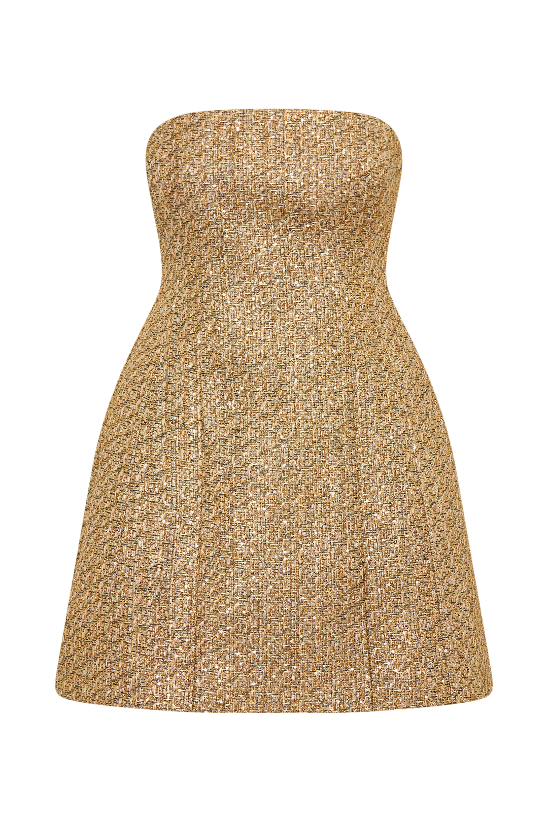 Gala Straplez Tüvit Mini Elbise - Gold