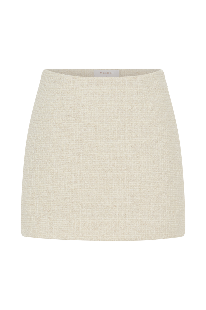 Camilla Buklet Mini Etek - Fildişi