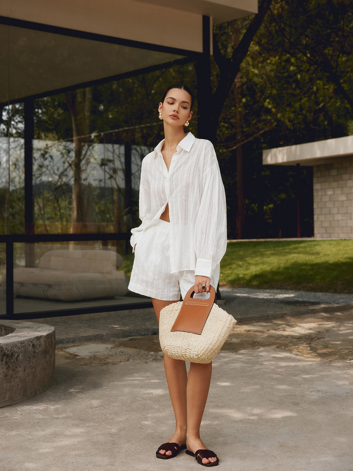 Palm Weave Hasır Örgü Çanta