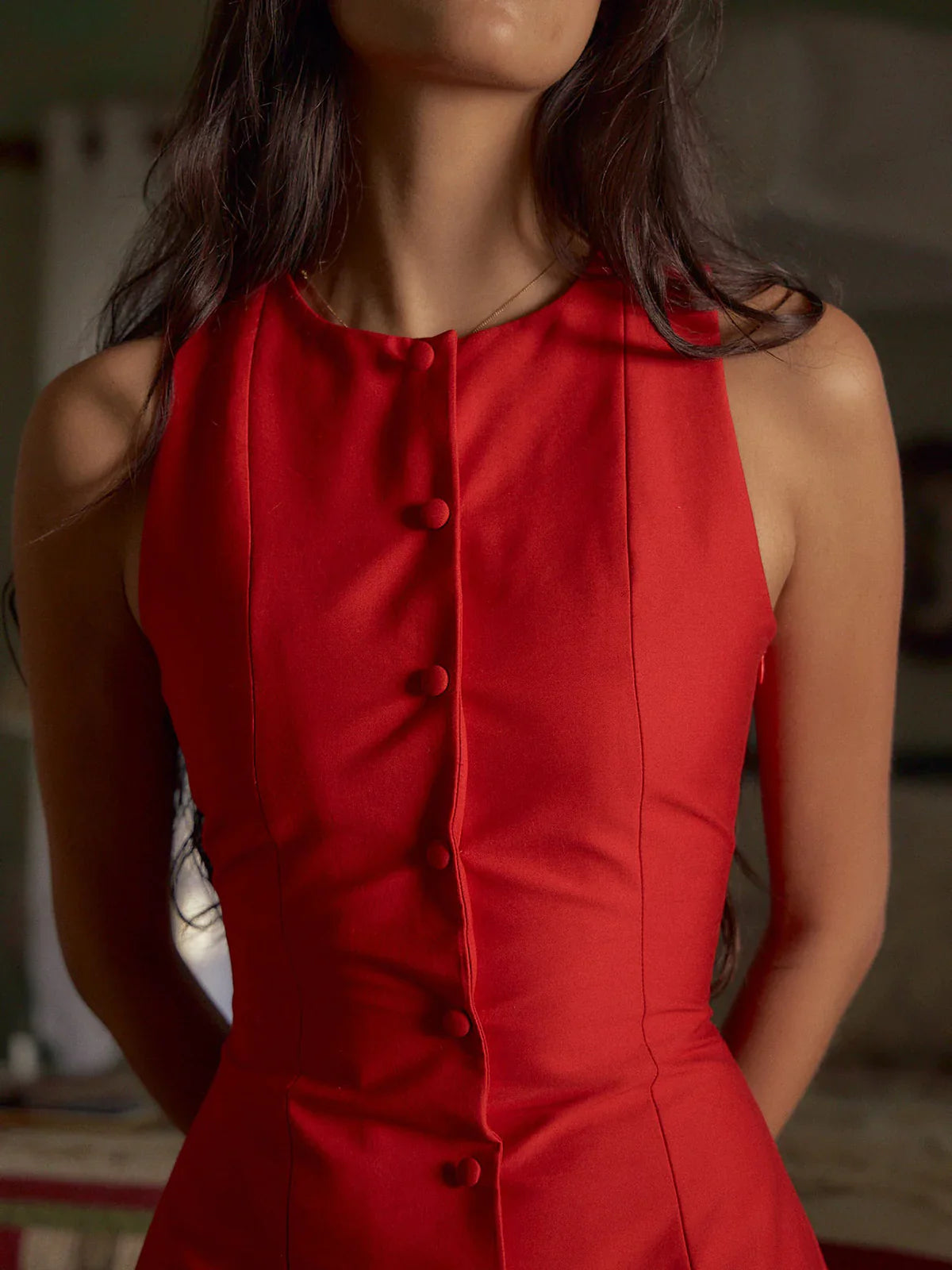 Cosette Düğme Detay Mini Elbise