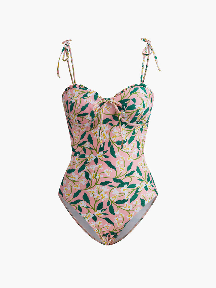 Floral Bağlama Askı Mayo