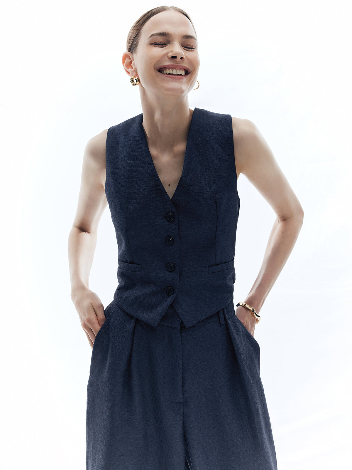 Çapraz Sırt Detay Yelek