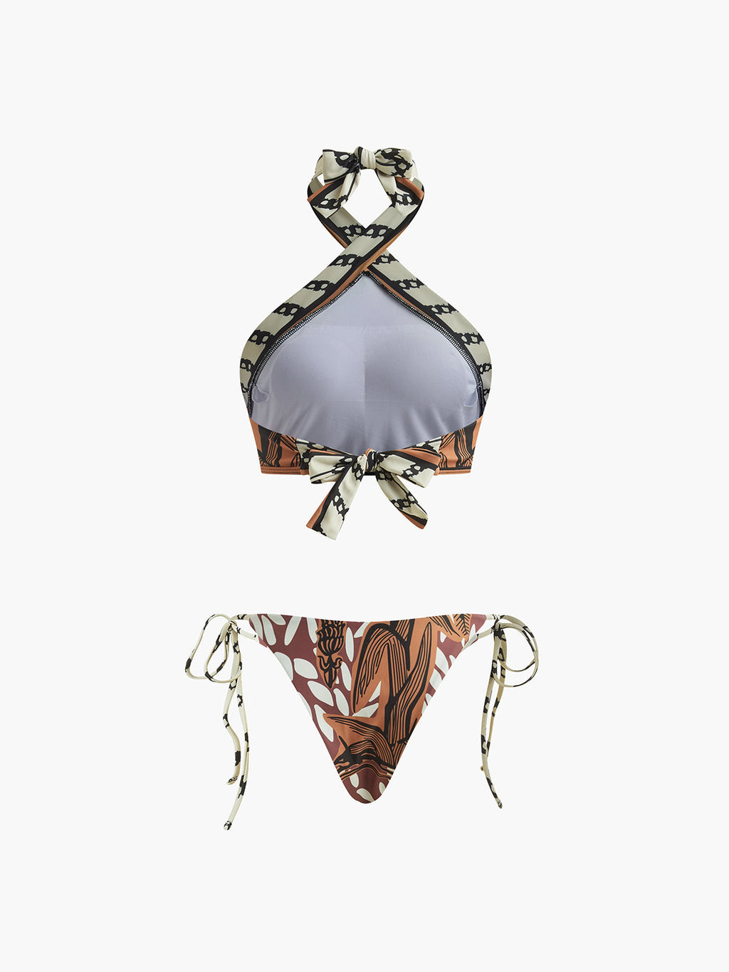 Lisa Retro Baskılı Halter Bikini Takımı