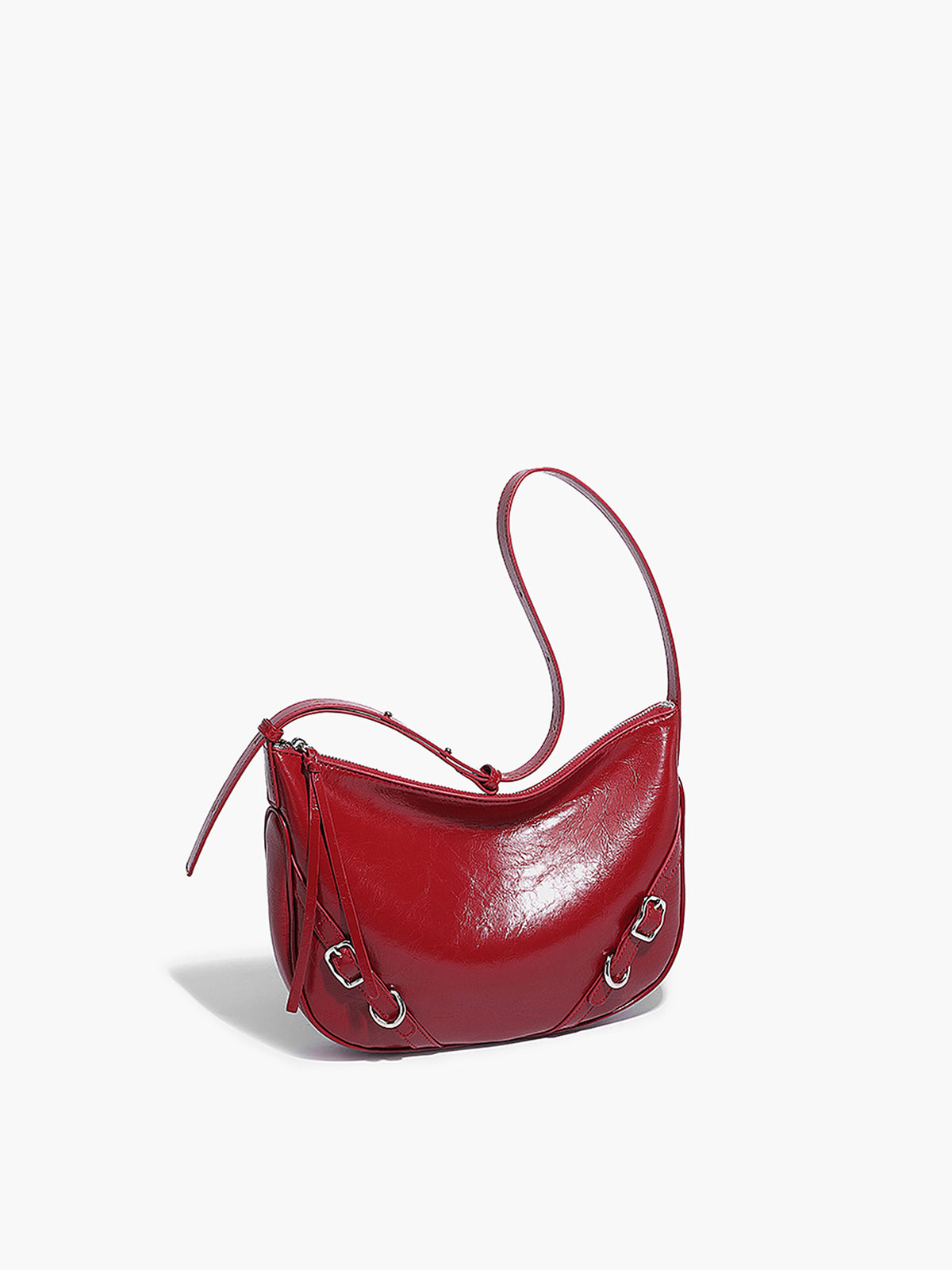 Crimson Elegance Hobo Çanta