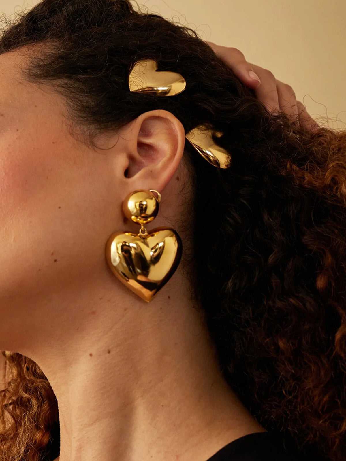 Altın Kalp Klipsli Toka