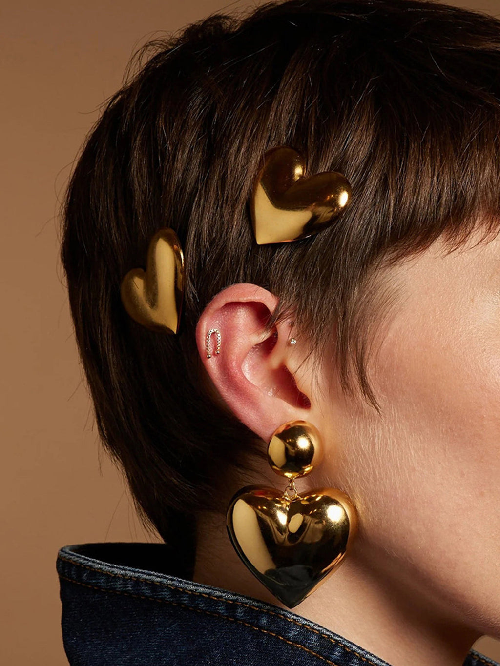 Altın Kalp Klipsli Toka