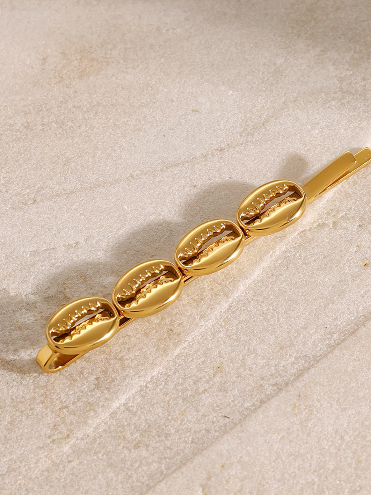 Altın İstiridye Saç Tokası