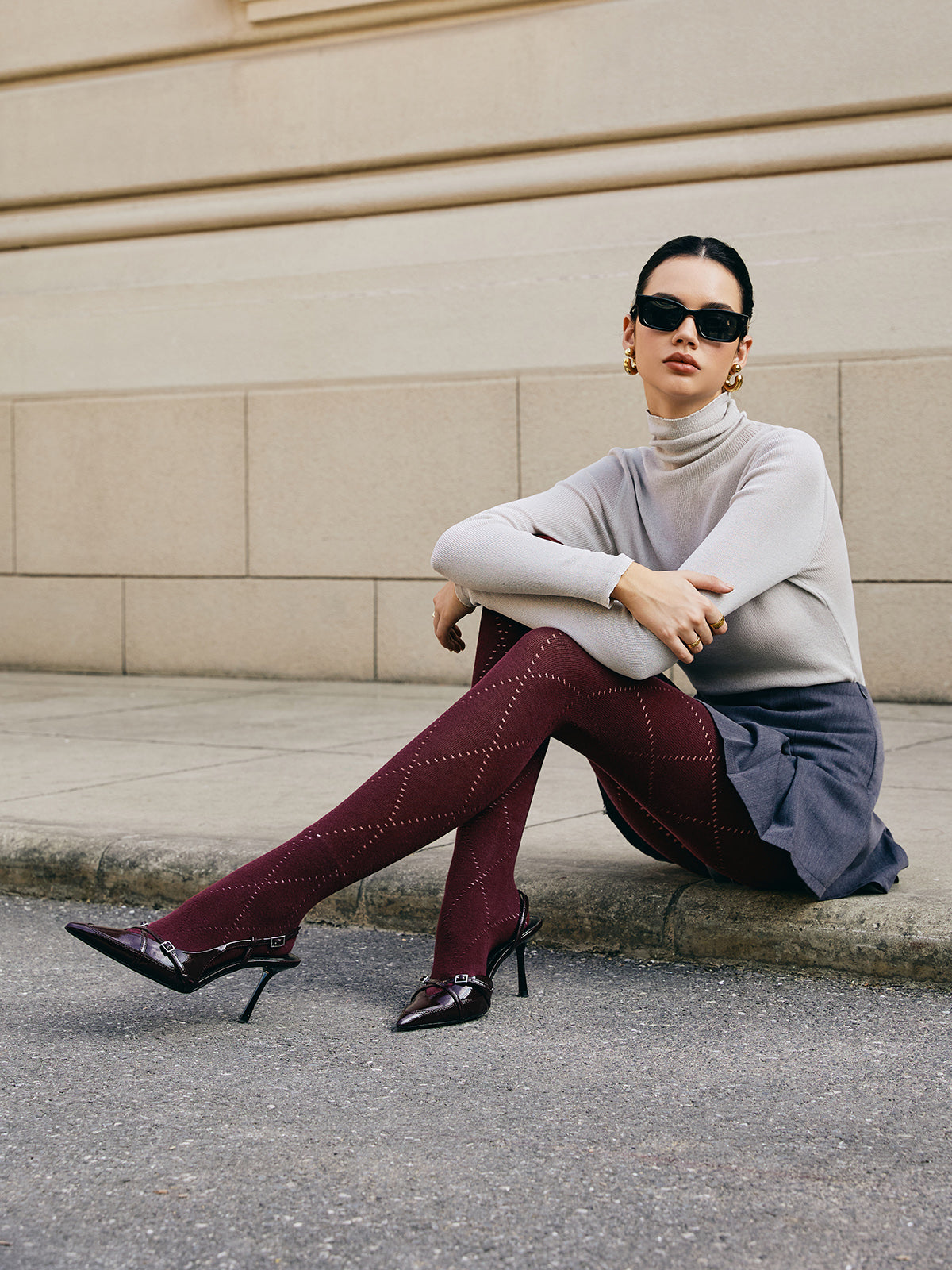 Clara Baklava Desenli Petekli Çorap