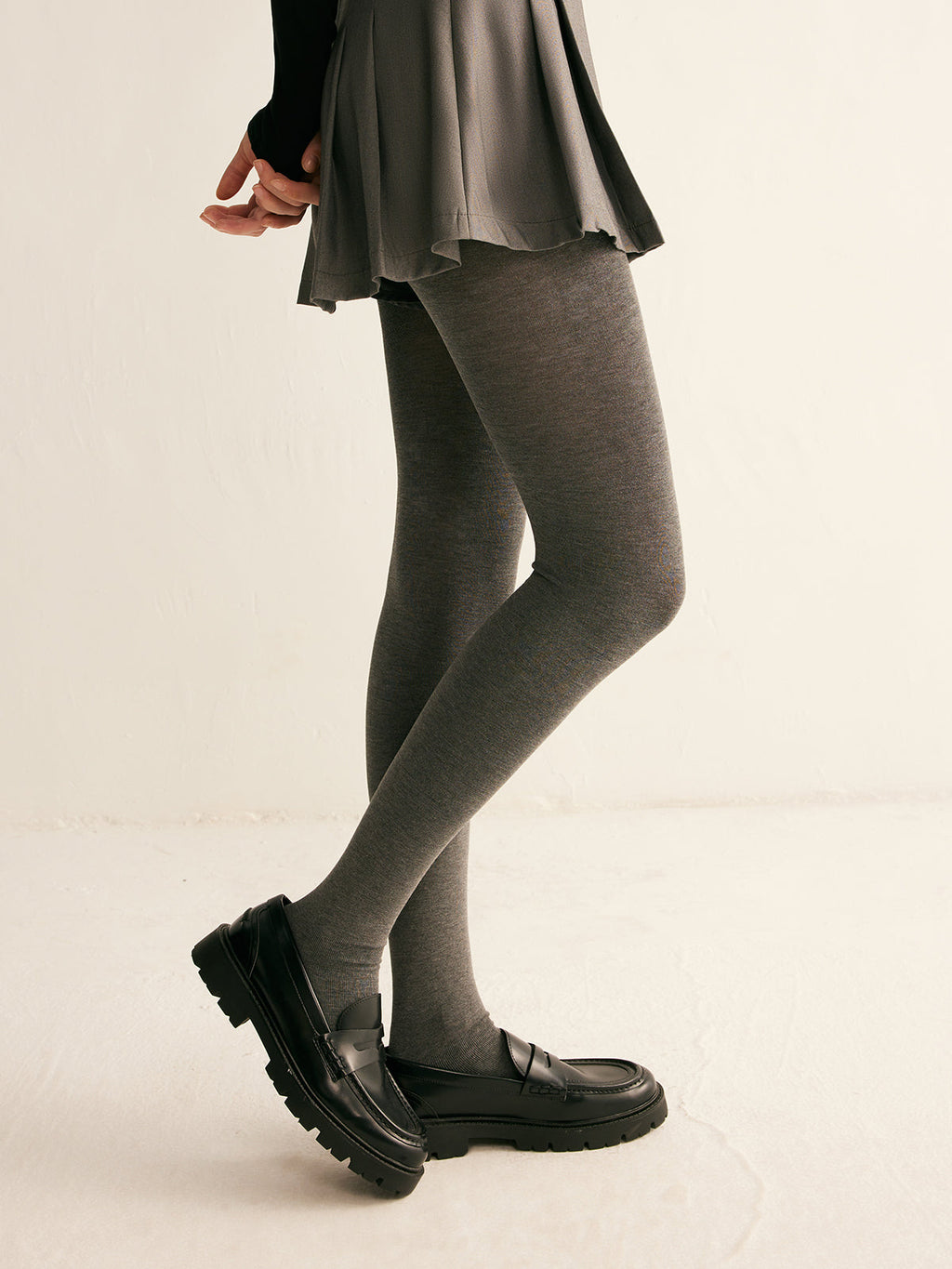 Luisa Gri Kalın Çorap