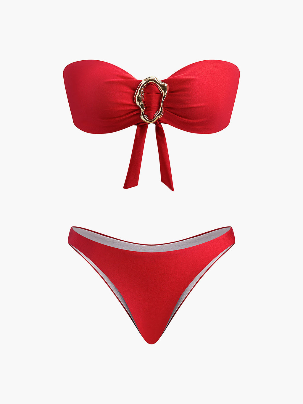 Metal Detayl Bow Bandeau Bikini
