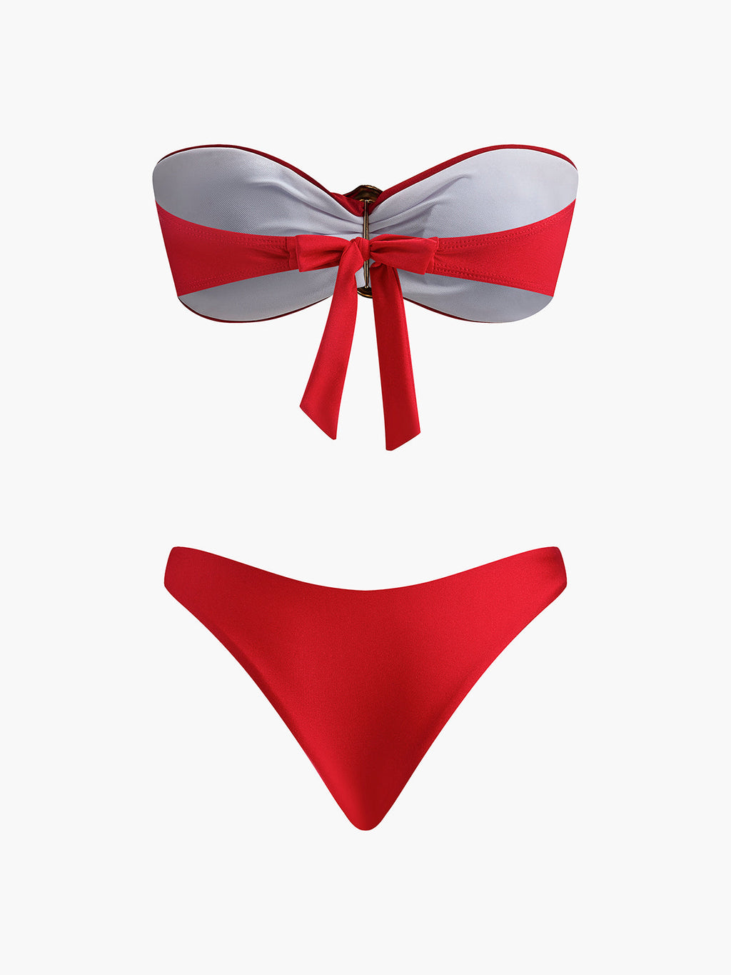 Metal Detayl Bow Bandeau Bikini