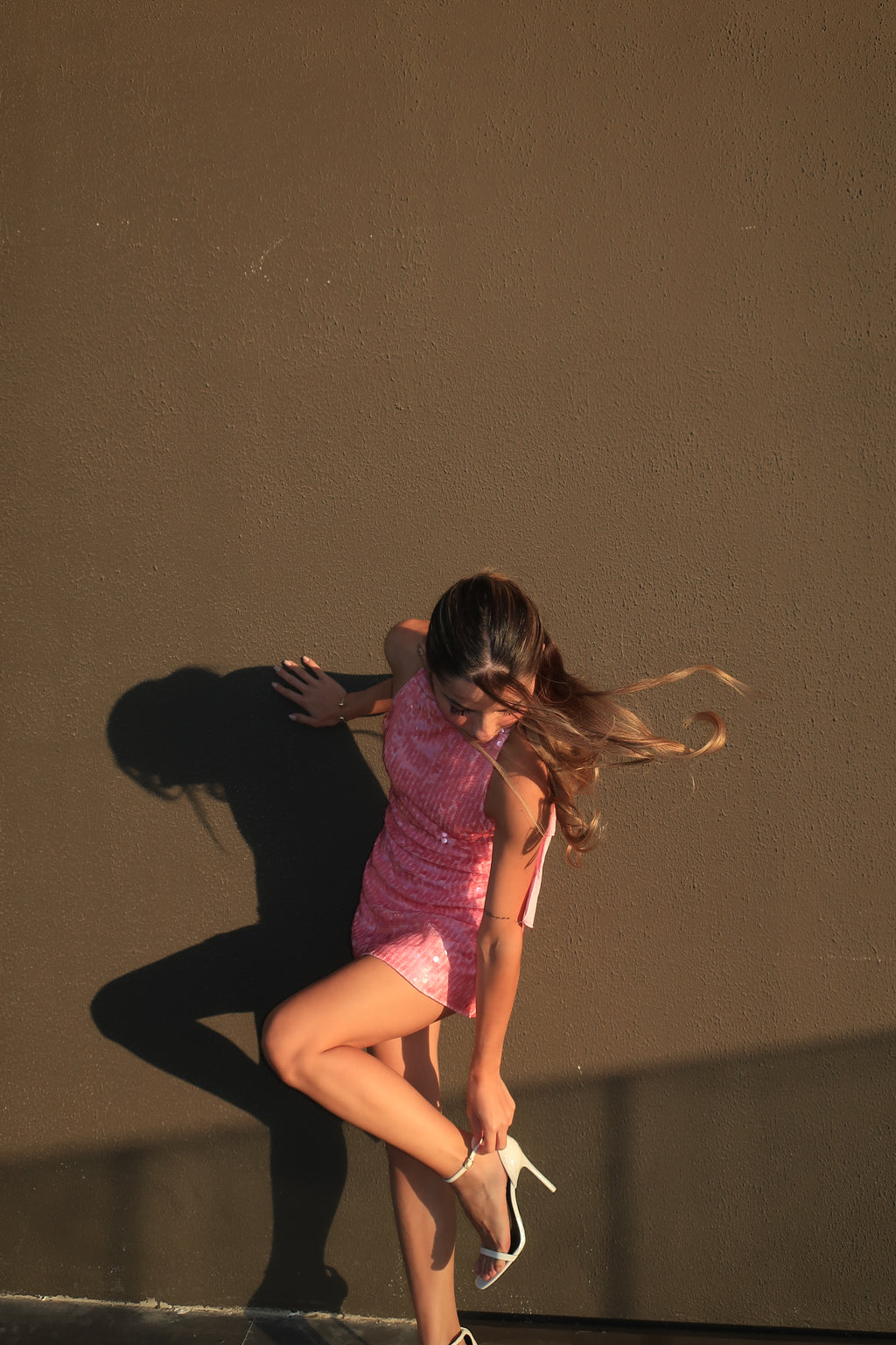 Selah Sırtı Açık Payetli Mini Elbise