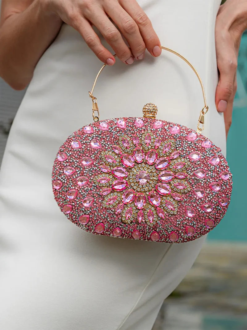 Parıltılı Taşlı Clutch Çanta