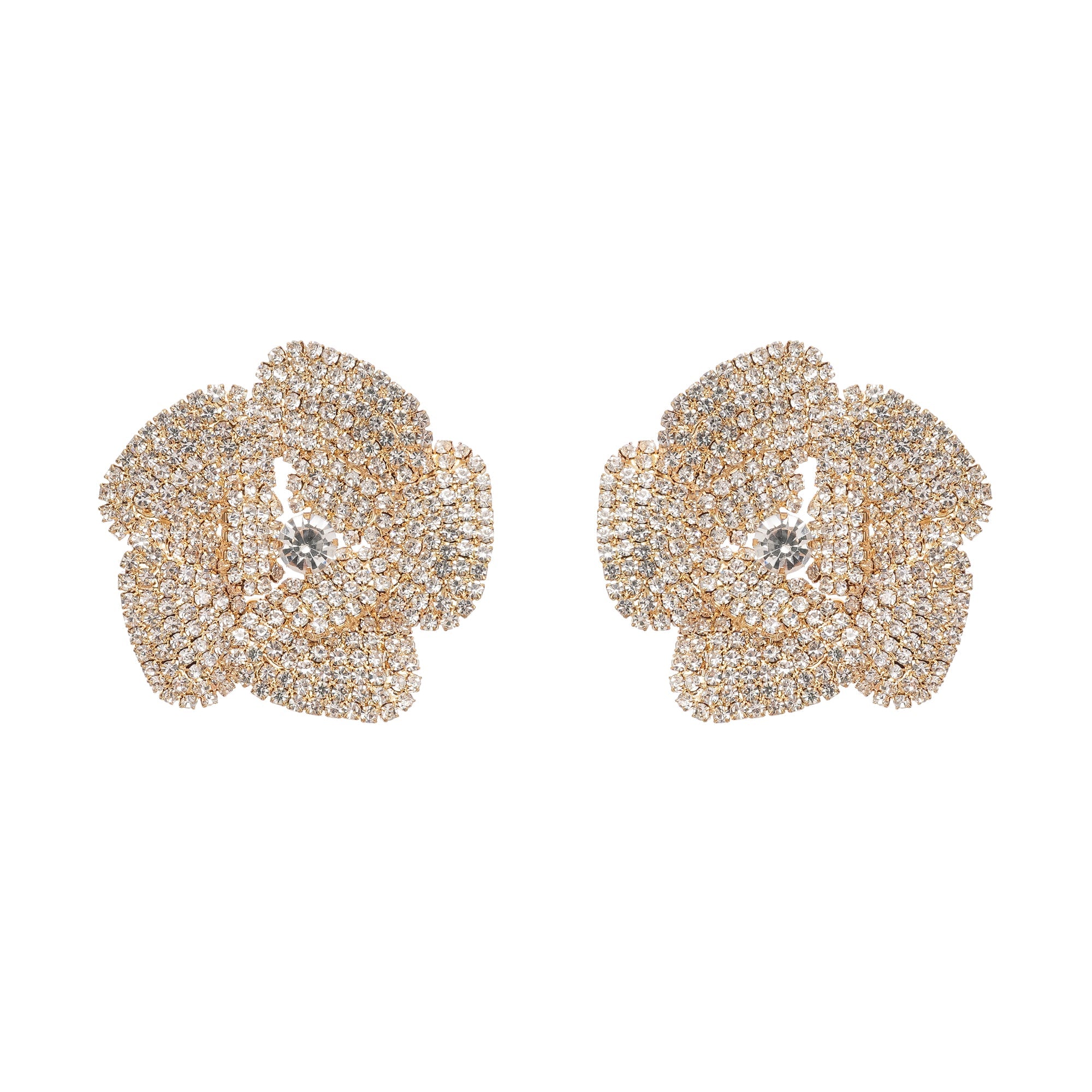 Saira kristal süslemeli çiçek küpeler