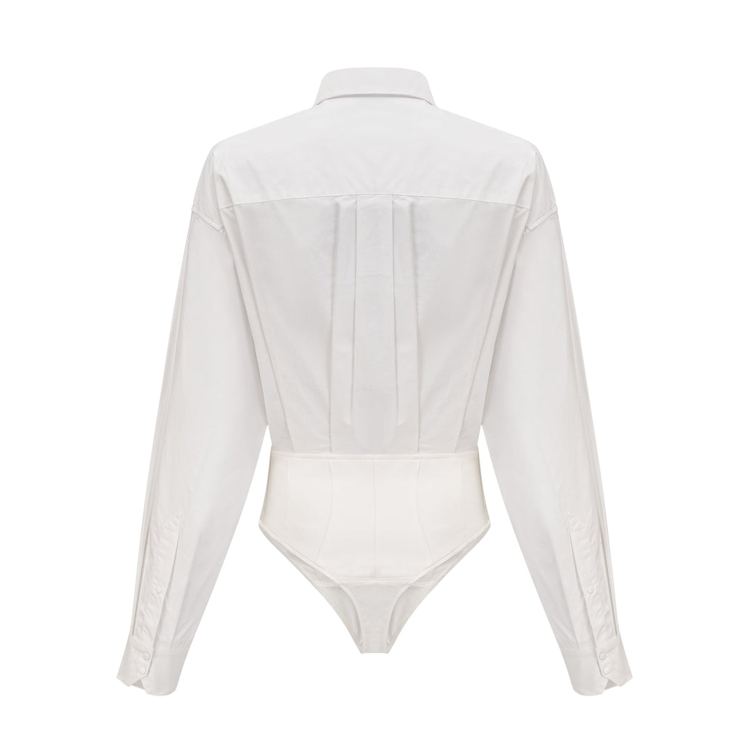 Joan Jarse Şeritli Pamuklu Poplin Tanga Body