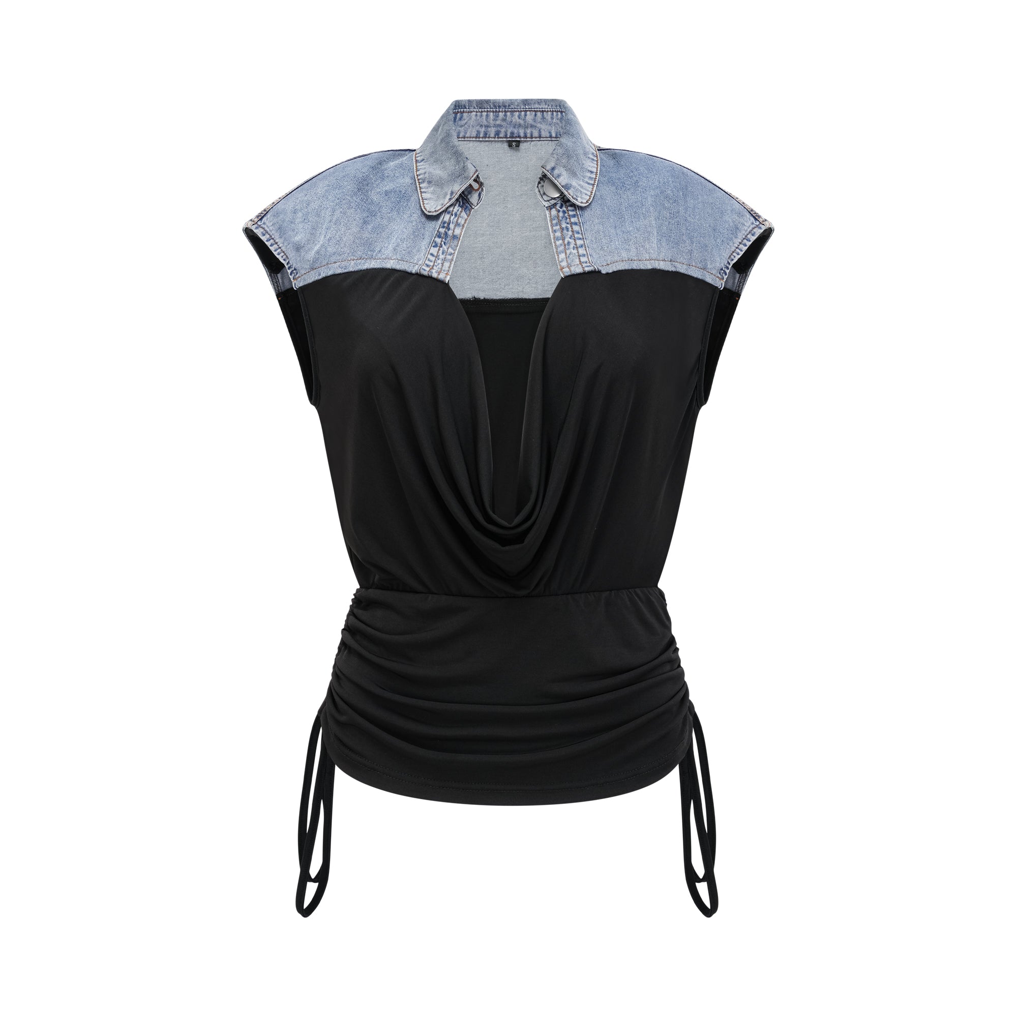 Nala Jarse Panelli Denim Üst Ve Etek Uyumlu Set