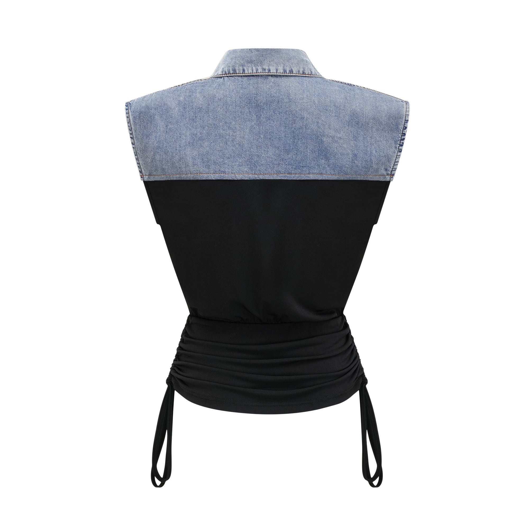 Nala Jarse Panelli Denim Üst Ve Etek Uyumlu Set