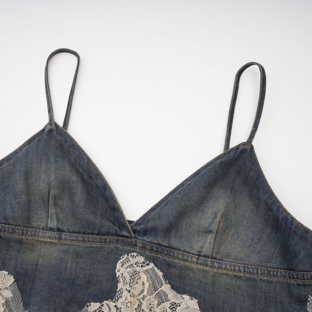 Sylvie Dantel Detaylı Denim Üst Ve Şort Uyumlu Takım