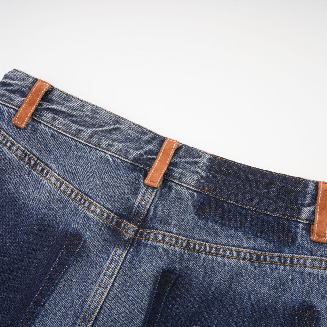Blanche Blok Renkli Denim Etek
