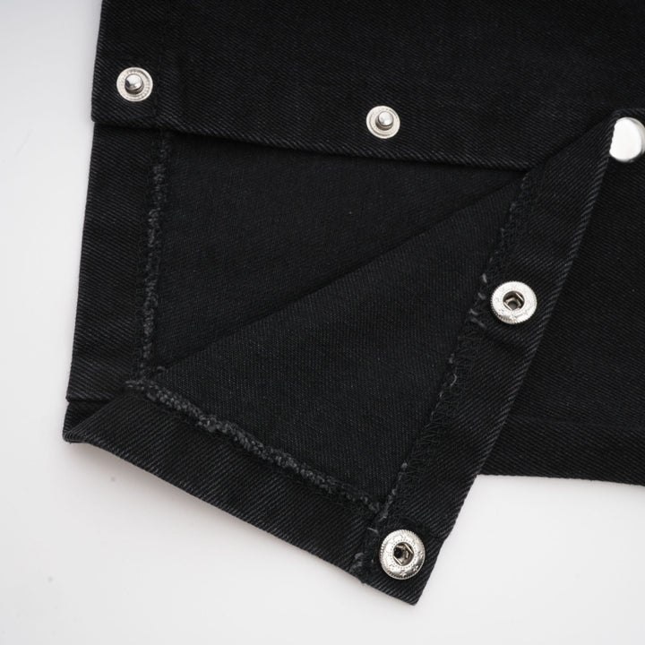 Janelle Düğmeli Düz Paça Jean Pantolon