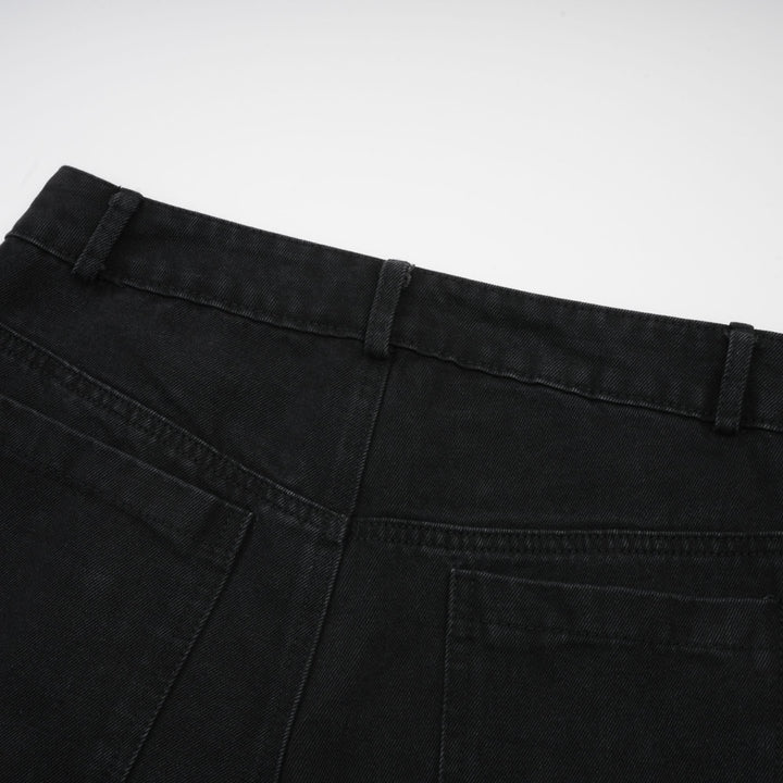 Janelle Düğmeli Düz Paça Jean Pantolon