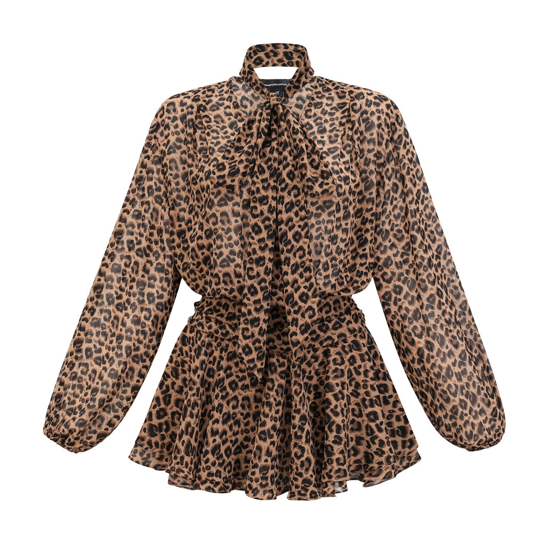Laurence Leopar Desenli Mini Elbise
