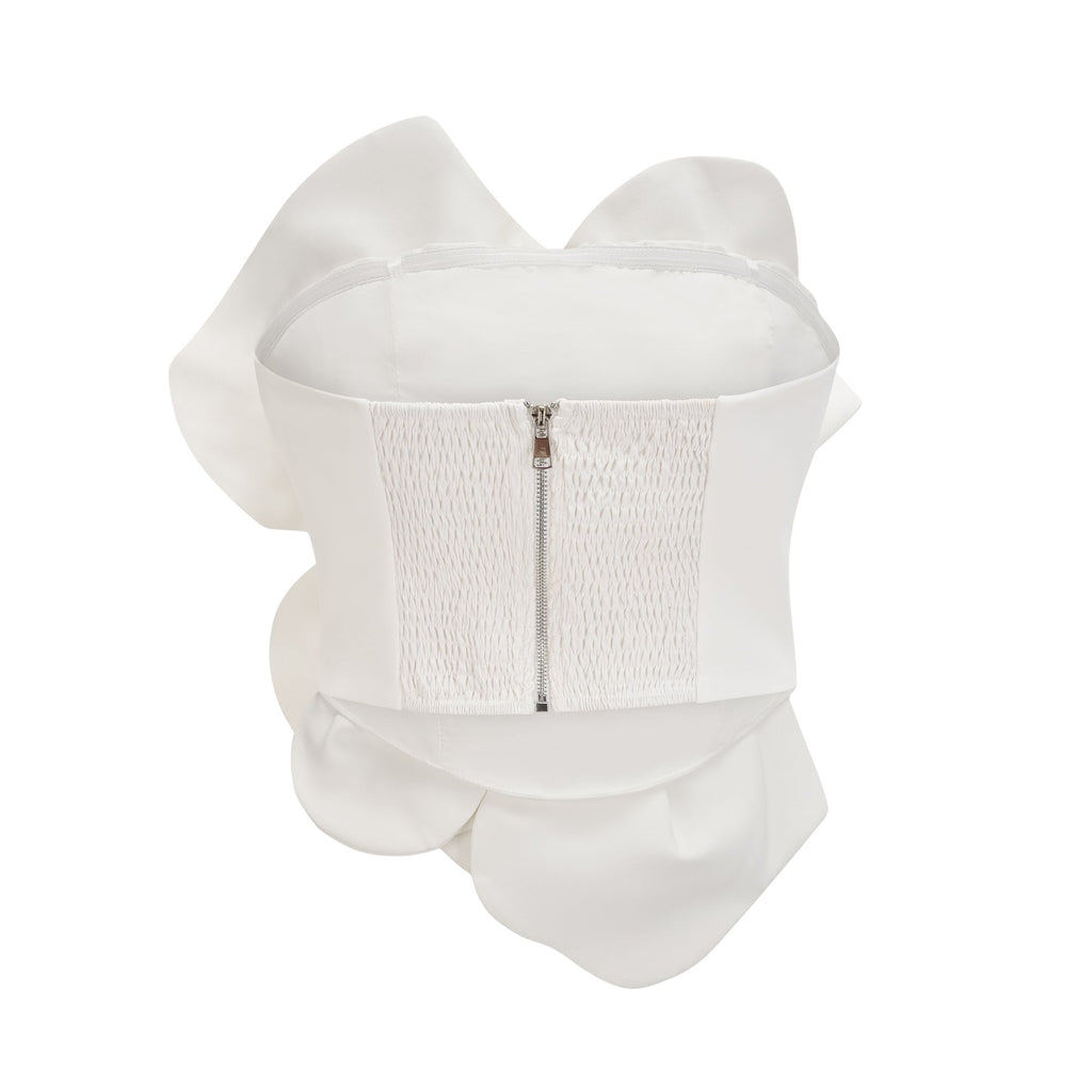 Pénélope Beyaz Çiçekli Düşük Omuzlu Üst