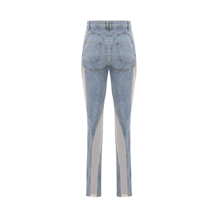 Aélis Şeffaf Panelli Jean Pantolon