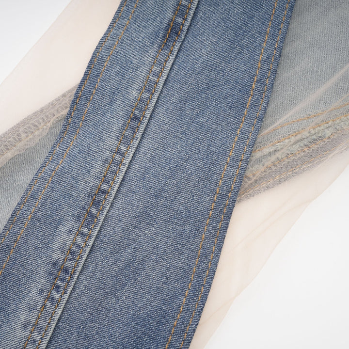 Aélis Şeffaf Panelli Jean Pantolon