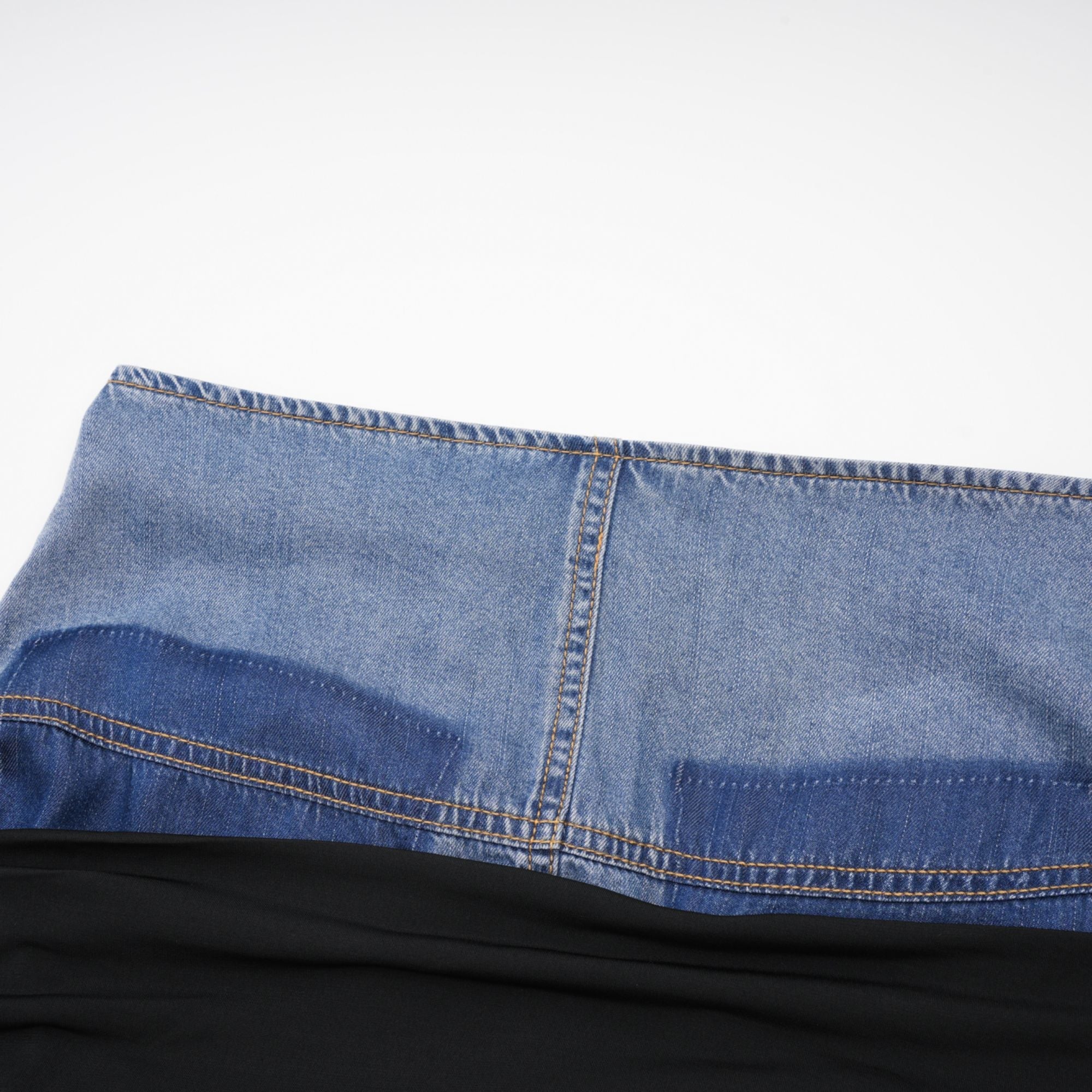 Nala Jarse Panelli Denim Üst Ve Etek Uyumlu Set