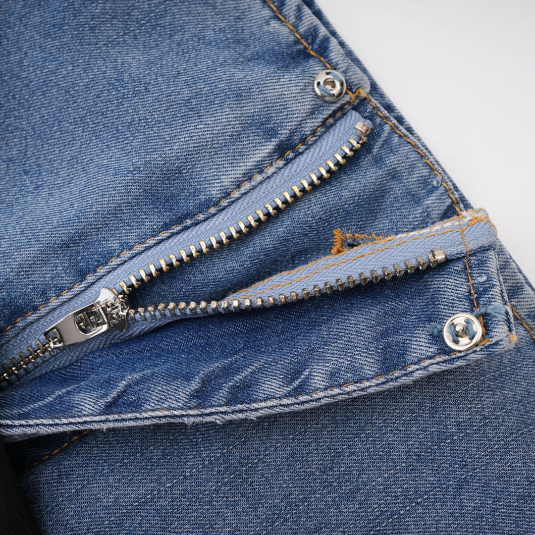Nala Jarse Panelli Denim Üst Ve Etek Uyumlu Set