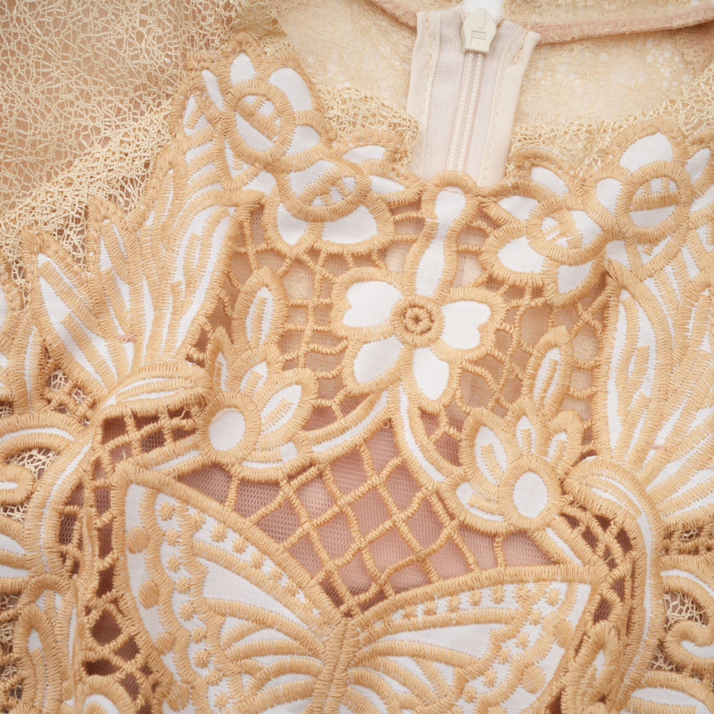 Nerissa İşlemeli Pilili Midi Elbise