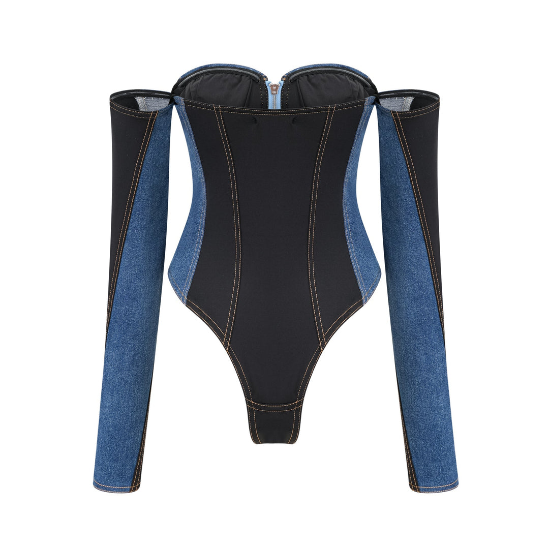Melina Korse Denim Bodysuit