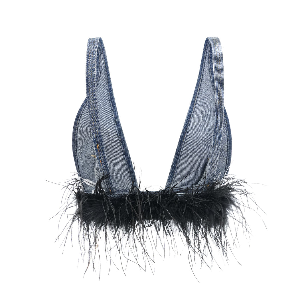 Milia Tüylü Denim Üst Ve Etek Uyumlu Set