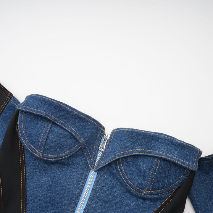 Melina Korse Denim Bodysuit