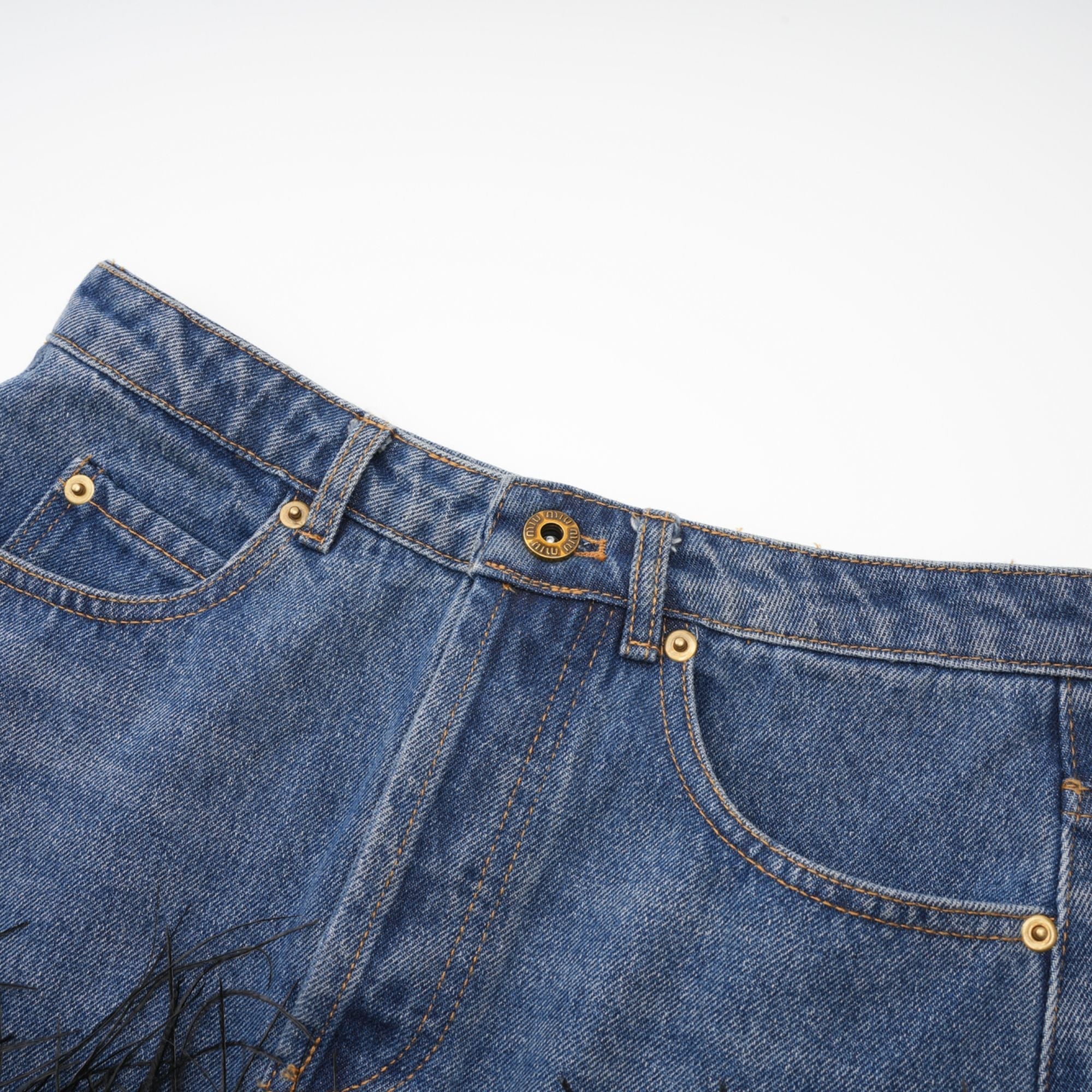 Milia Tüylü Denim Üst Ve Etek Uyumlu Set