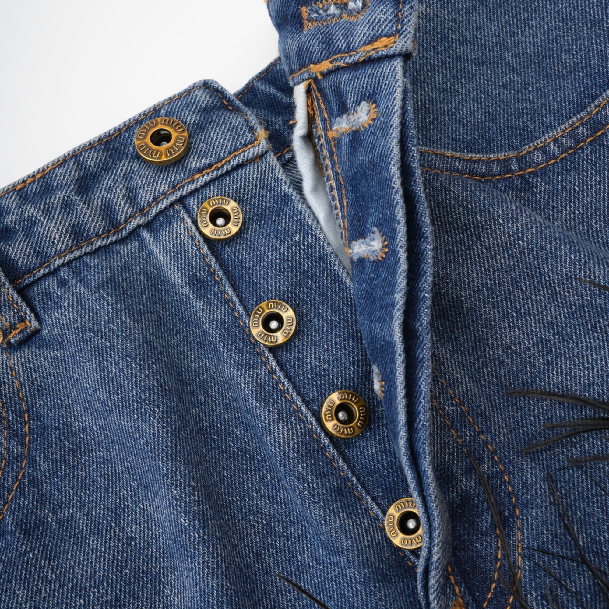 Milia Tüylü Denim Üst Ve Etek Uyumlu Set