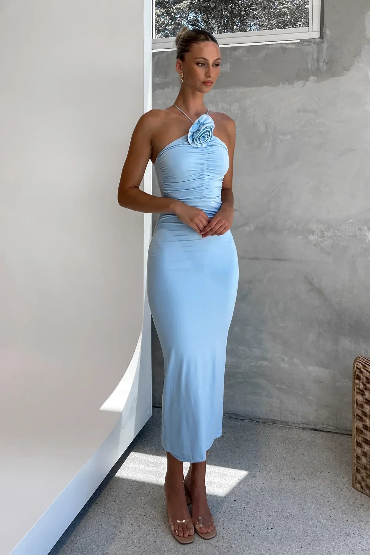 Daisy Halter Midi Elbise