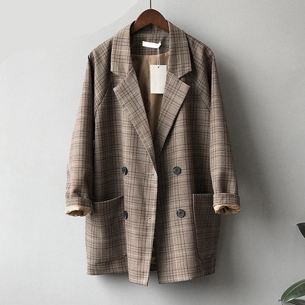 Vintage Ekose Blazer Ceket